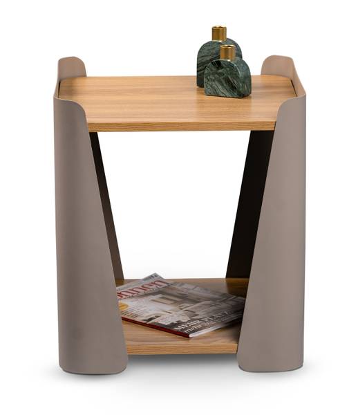 Beistelltisch Sinbuk quadratisch - Eiche Artisan Dekor / Taupe