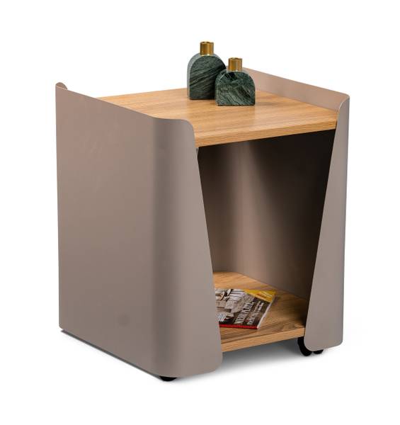 Beistelltisch Sinbuk quadratisch - Eiche Artisan Dekor / Taupe