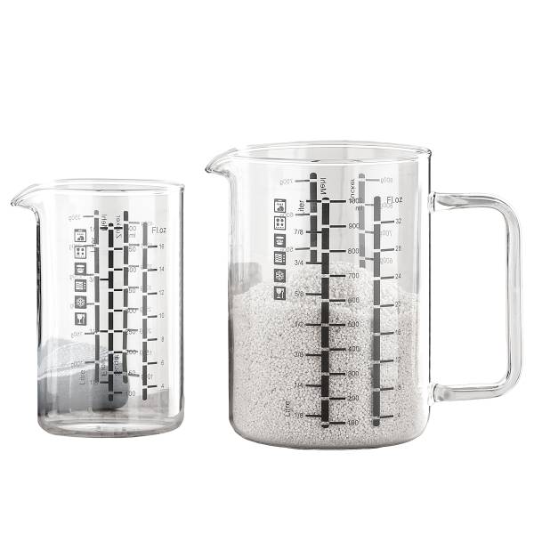 Messbecher Adhol 2-teilig - Borosilikatglas - Transparent