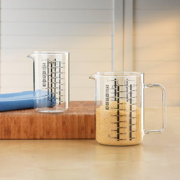 Messbecher Adhol 2-teilig - Borosilikatglas - Transparent