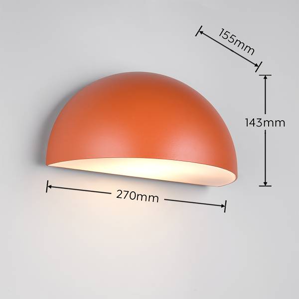 Außenwandleuchte Maas - Aluminium / Polycarbonat - 1-flammig - Orange