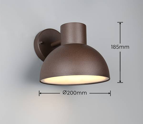 Außenwandleuchte Elbe - Polycarbonat / Aluminium - 1-flammig - Braun