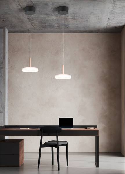 LED-Pendelleuchte Celeste Typ B - Opalglas / Eisen - Flammenanzahl: 1