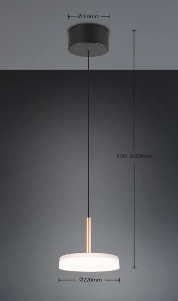 LED-Pendelleuchte Celeste Typ B - Opalglas / Eisen - Flammenanzahl: 1