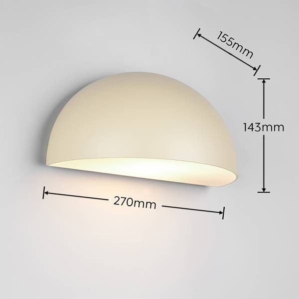 Außenwandleuchte Maas - Aluminium / Polycarbonat - 1-flammig - Beige