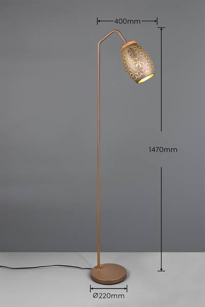 Stehleuchte Bidar - Eisen - 1-flammig - Braun