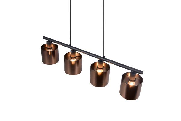 Pendelleuchte Jason - PVC / Eisen - 4-flammig - Kupfer
