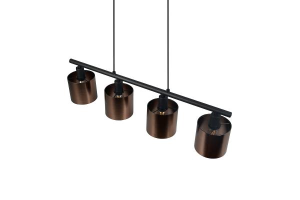 Pendelleuchte Jason - PVC / Eisen - 4-flammig - Kupfer
