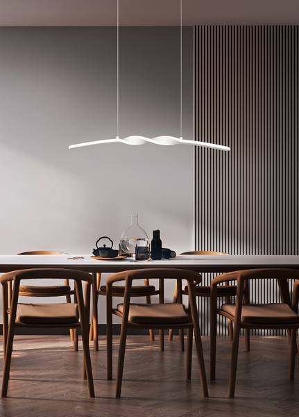 LED-Pendelleuchte Ginko - Eisen / Silikon - 1-flammig - Weiß