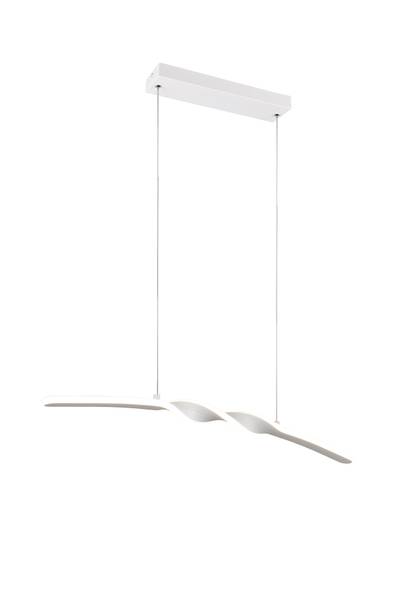 LED-Pendelleuchte Ginko - Eisen / Silikon - 1-flammig - Weiß