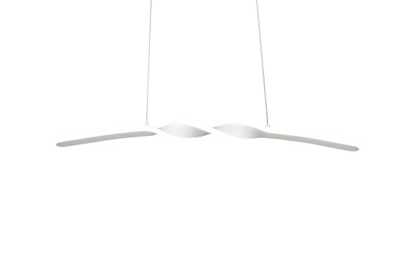 LED-Pendelleuchte Ginko - Eisen / Silikon - 1-flammig - Weiß