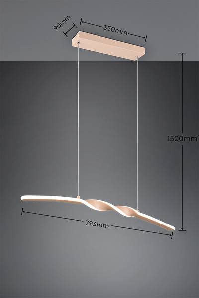 LED-Pendelleuchte Ginko - Eisen / Silikon - 1-flammig - Beige