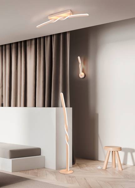 LED-Deckenleuchte Ginko - Eisen / Silikon - 1-flammig - Beige