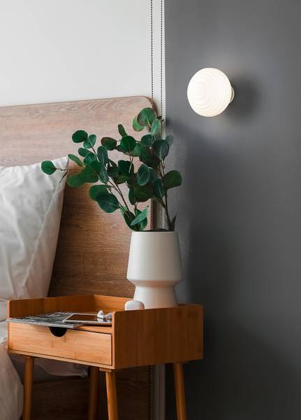 LED-Wandleuchte Earl - Opalglas / Eisen - 1-flammig - Weiß