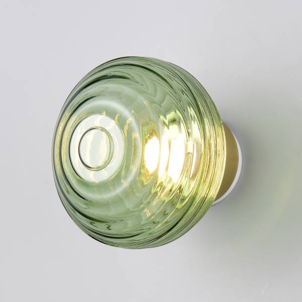 LED-Wandleuchte Earl - Farbglas / Eisen - 1-flammig - Grün