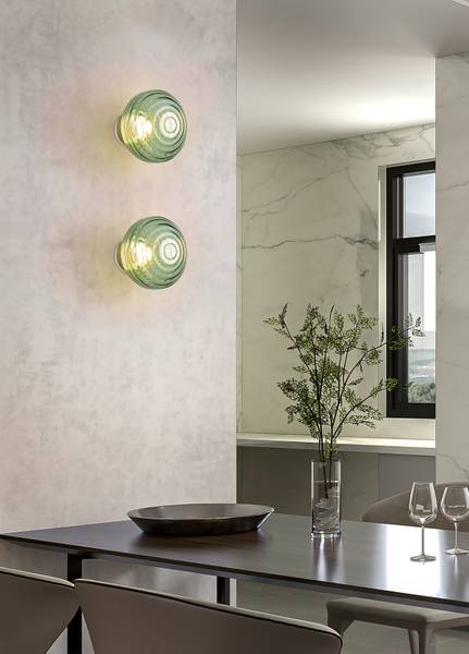 LED-Wandleuchte Earl - Farbglas / Eisen - 1-flammig - Grün