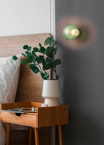 LED-Wandleuchte Earl - Farbglas / Eisen - 1-flammig - Grün