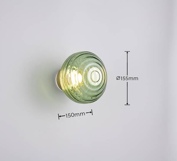 LED-Wandleuchte Earl - Farbglas / Eisen - 1-flammig - Grün
