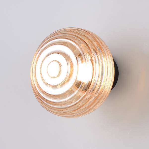 LED-Wandleuchte Earl - Farbglas / Eisen - 1-flammig - Orange