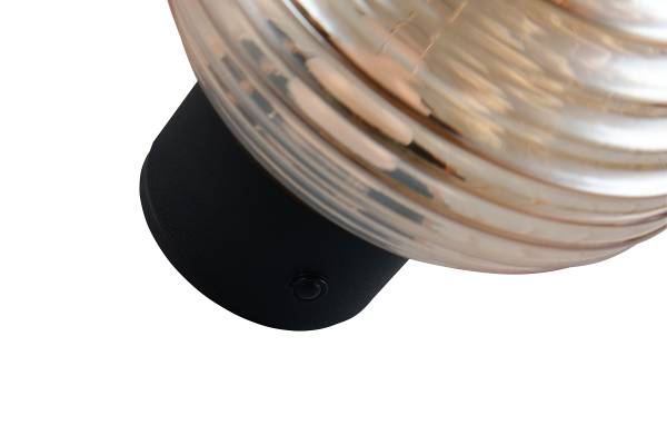 LED-Wandleuchte Earl - Farbglas / Eisen - 1-flammig - Orange