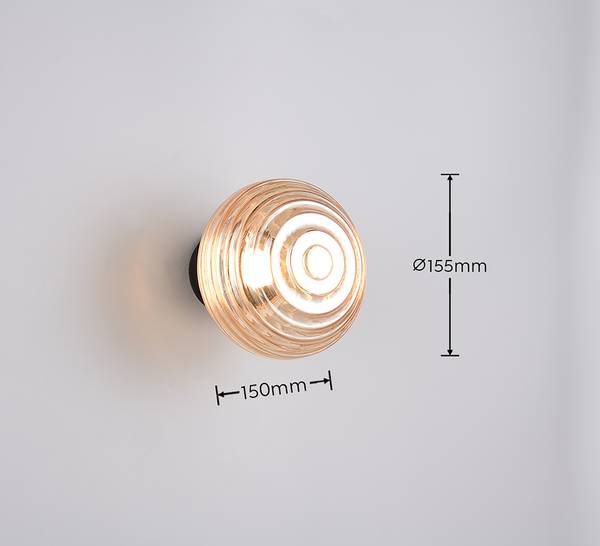 LED-Wandleuchte Earl - Farbglas / Eisen - 1-flammig - Orange