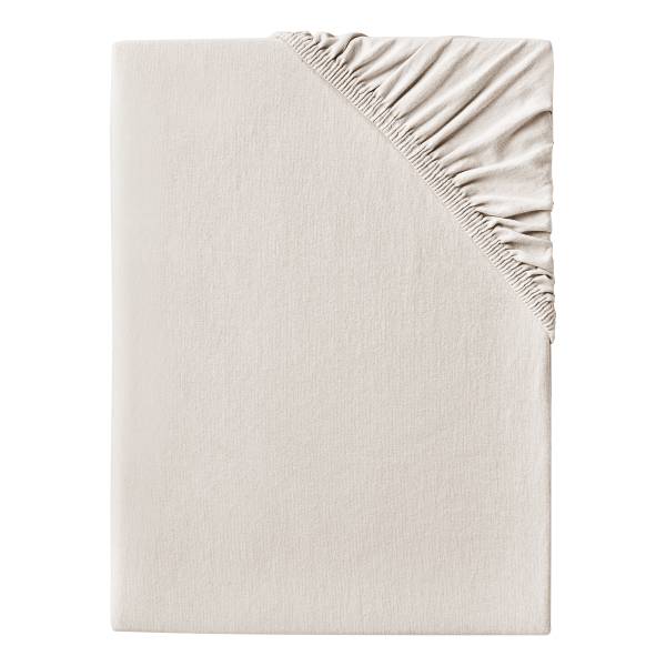 Spannbetttuch PERFECT MATCH - Baumwolle/Elastan - Beige - 90-100 x 200 cm