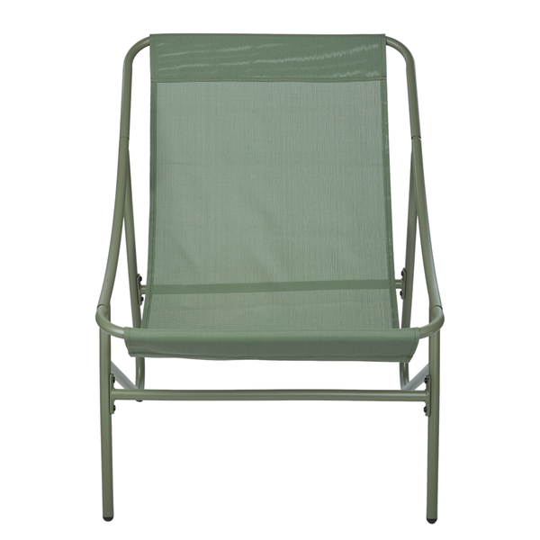 Sessel COZY TOWN mit Kissen - Stahl/PVC/Polyester - Grün - Olivgrün