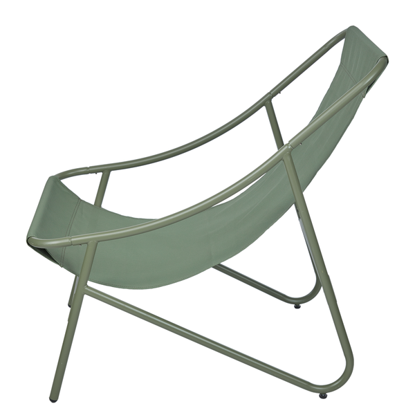 Sessel COZY TOWN mit Kissen - Stahl/PVC/Polyester - Grün - Olivgrün