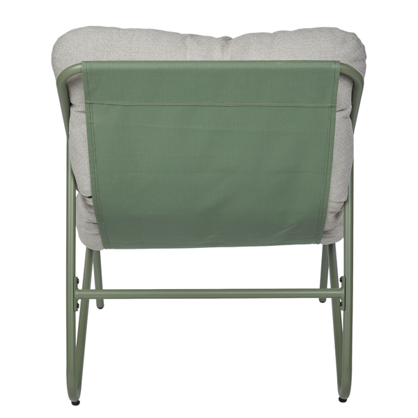 Sessel COZY TOWN mit Kissen - Stahl/PVC/Polyester - Grün - Olivgrün