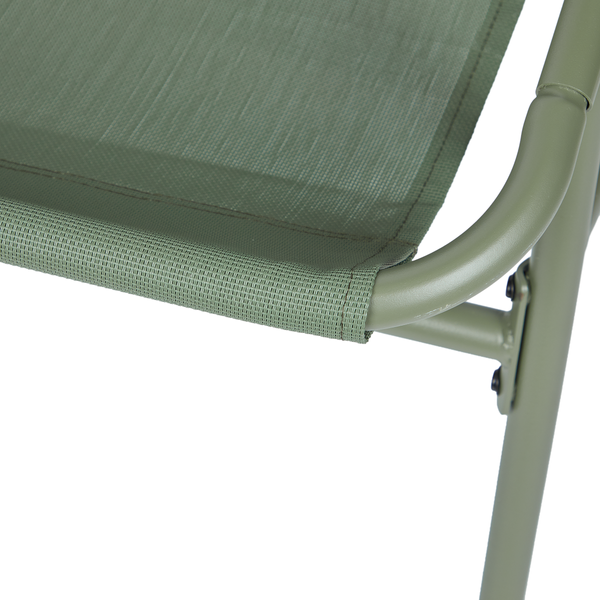 Sessel COZY TOWN mit Kissen - Stahl/PVC/Polyester - Grün - Olivgrün