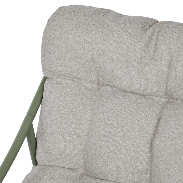 Sessel COZY TOWN mit Kissen - Stahl/PVC/Polyester - Grün - Olivgrün