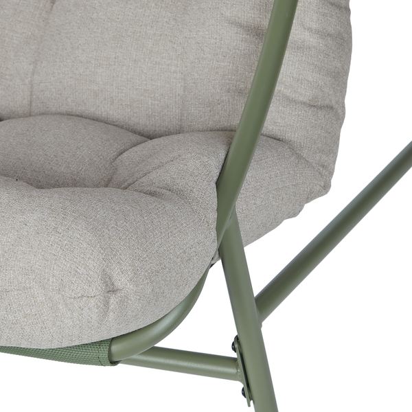 Sessel COZY TOWN mit Kissen - Stahl/PVC/Polyester - Grün - Olivgrün