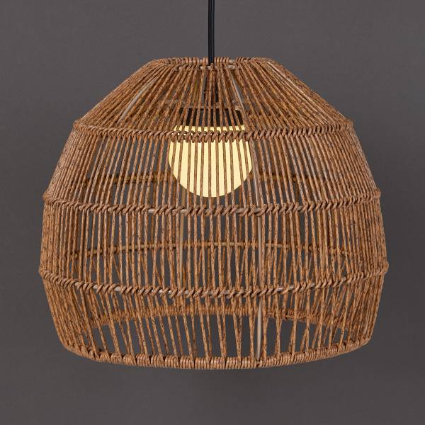 Solar Hängeleuchte SOLANA - Polyethylen, Stahl - Beige - 32 x 32 cm