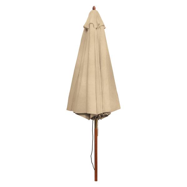 Sonnenschirm Sombrilla - Eukalyptus massiv / Polyester - Beige - Durchmesser: 200 cm