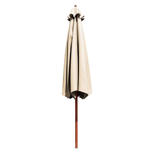 Sonnenschirm Sombrilla - Eukalyptus massiv / Polyester - Beige - Durchmesser: 300 cm