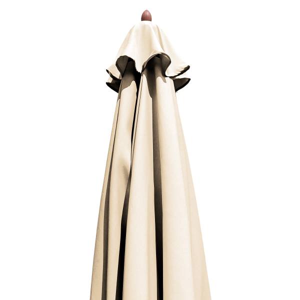 Sonnenschirm Sombrilla - Eukalyptus massiv / Polyester - Beige - Durchmesser: 300 cm