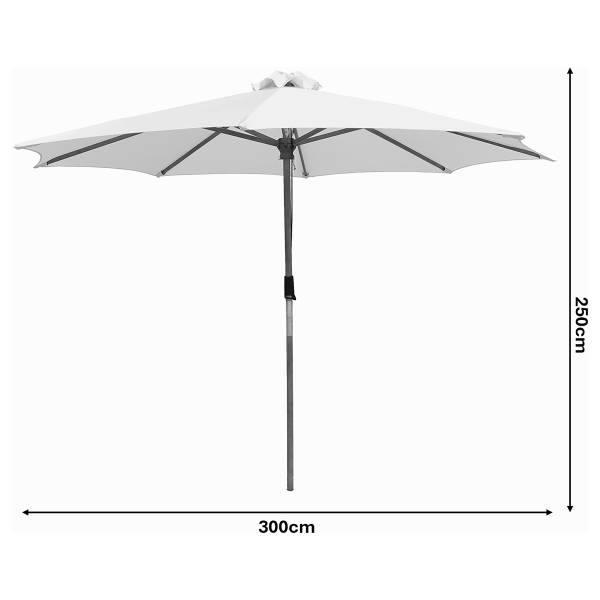 Sonnenschirm Sombrilla - Eukalyptus massiv / Polyester - Beige - Durchmesser: 300 cm