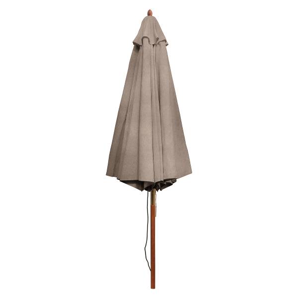 Sonnenschirm Sombrilla - Eukalyptus massiv / Polyester - Taupe - Durchmesser: 200 cm
