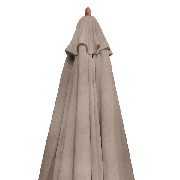 Sonnenschirm Sombrilla - Eukalyptus massiv / Polyester - Taupe - Durchmesser: 200 cm