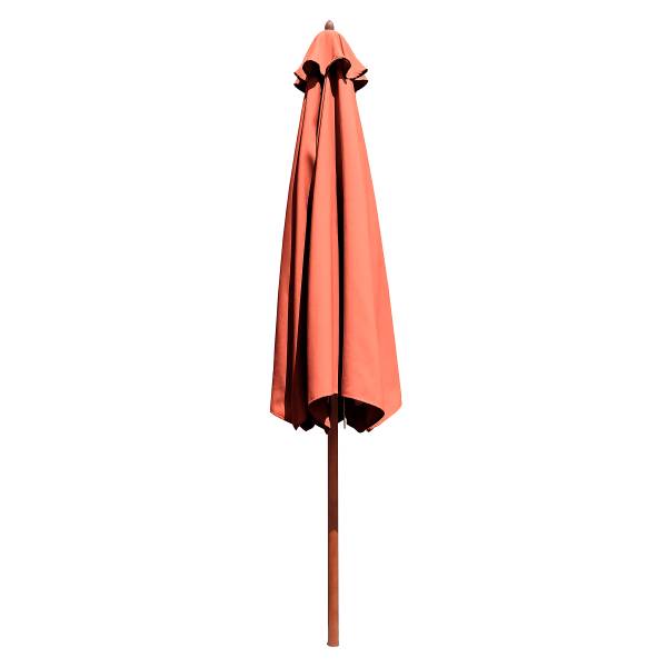 Sonnenschirm Sombrilla - Eukalyptus massiv / Polyester - Terracotta - Durchmesser: 300 cm