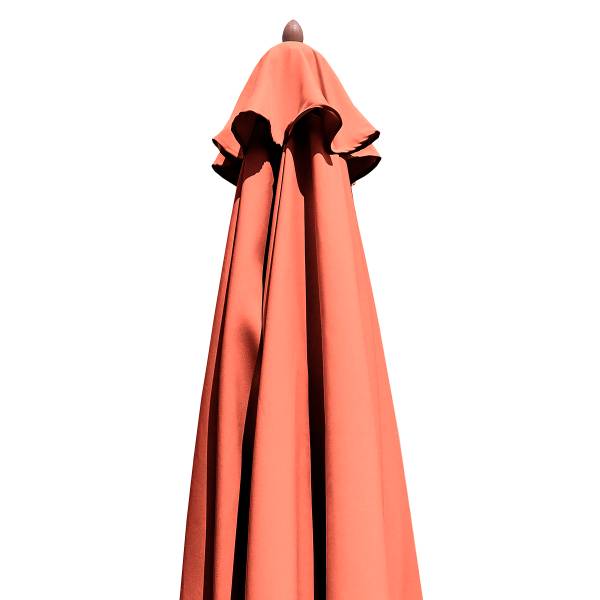 Sonnenschirm Sombrilla - Eukalyptus massiv / Polyester - Terracotta - Durchmesser: 300 cm