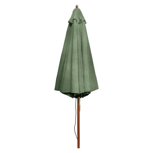 Sonnenschirm Sombrilla - Eukalyptus massiv / Polyester - Salbei - Durchmesser: 200 cm