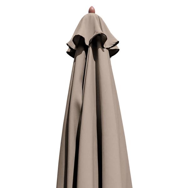 Sonnenschirm Sombrilla - Eukalyptus massiv / Polyester - Taupe - Durchmesser: 250 cm