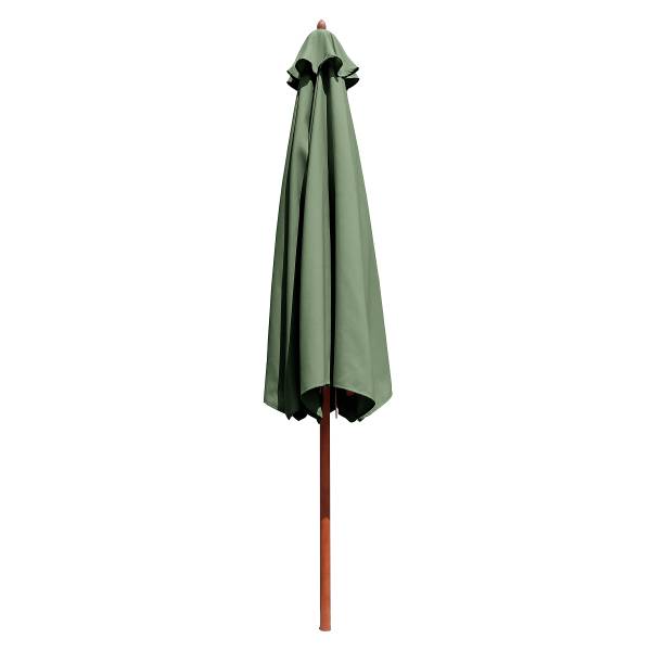 Sonnenschirm Sombrilla - Eukalyptus massiv / Polyester - Salbei - Durchmesser: 250 cm