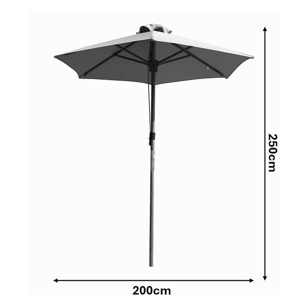Sonnenschirm Sombrilla - Eukalyptus massiv / Polyester - Terracotta - Durchmesser: 200 cm
