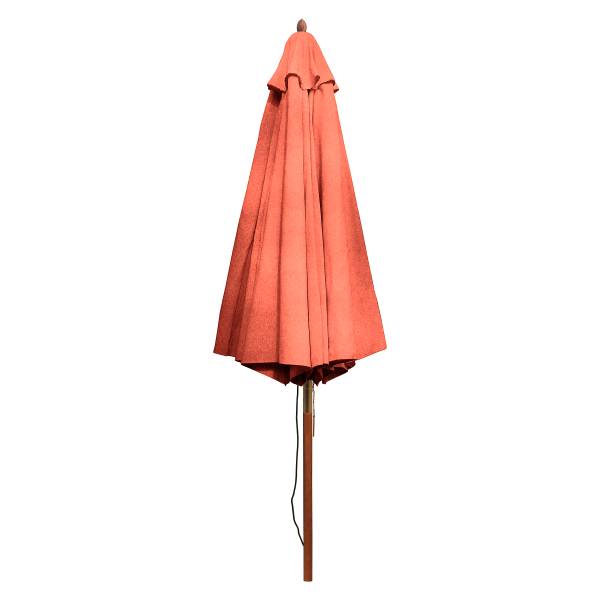 Sonnenschirm Sombrilla - Eukalyptus massiv / Polyester - Terracotta - Durchmesser: 200 cm