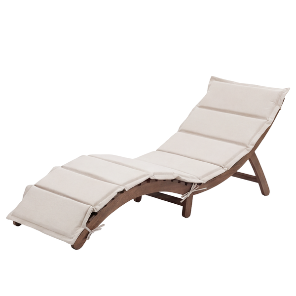 Klappbare Gartenliege Yomi - Akazie massiv / Webstoff - Beige