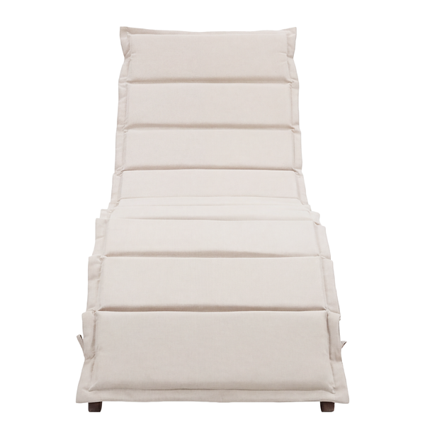 Klappbare Gartenliege Yomi - Akazie massiv / Webstoff - Beige