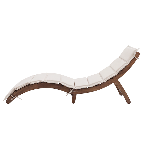 Klappbare Gartenliege Yomi - Akazie massiv / Webstoff - Beige