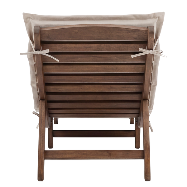 Klappbare Gartenliege Yomi - Akazie massiv / Webstoff - Beige